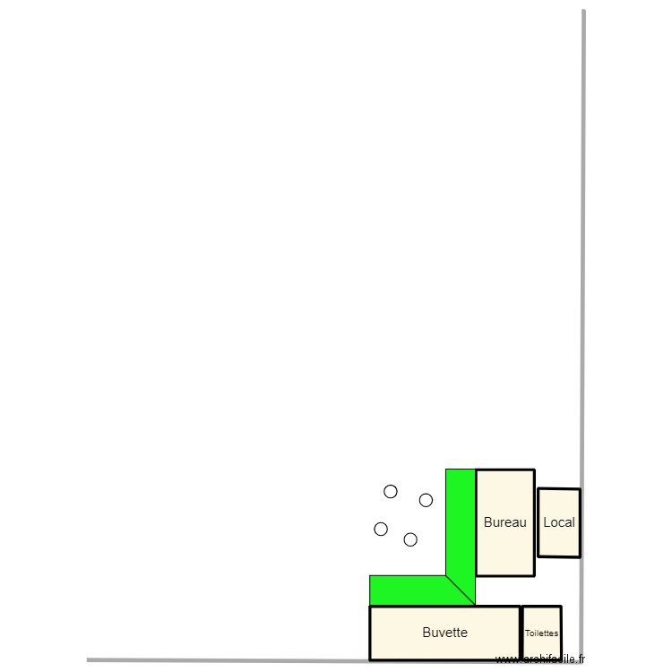 boulodrome. Plan de 4 pièces et 189 m2