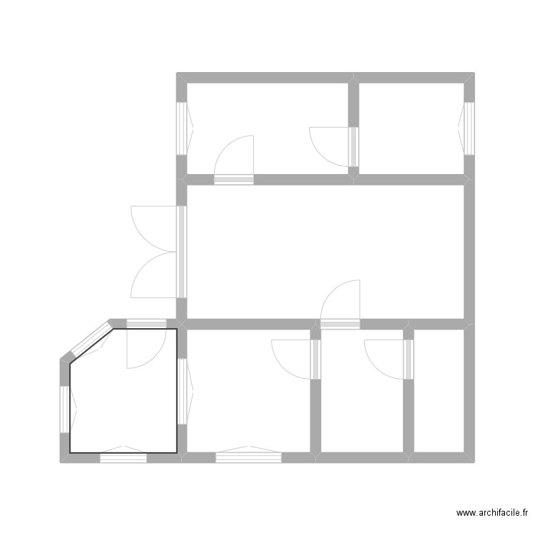 67 ermitage . Plan de 7 pièces et 25 m2