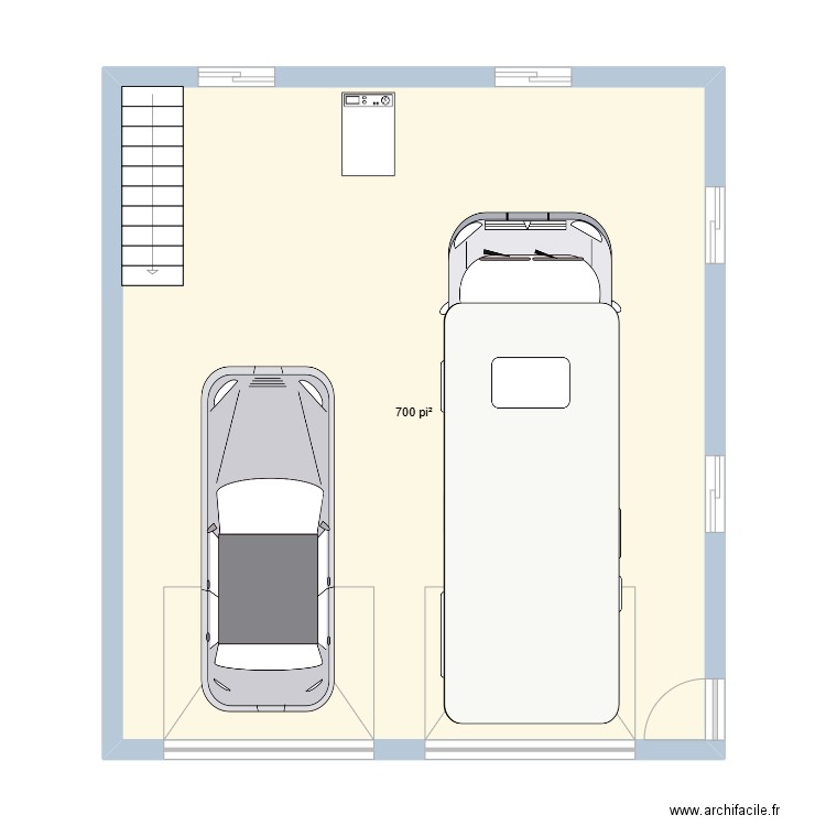 Garage. Plan de 1 pièce et 65 m2