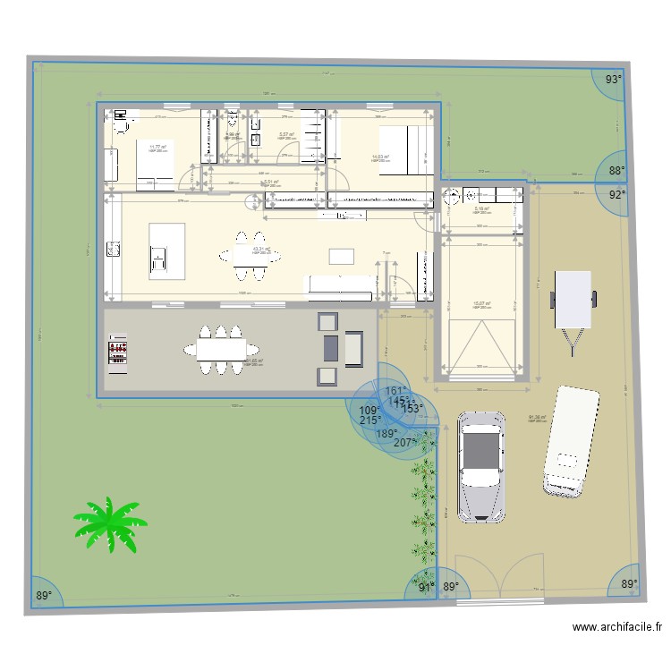 PLAN MAISON LONG. Plan de 11 pièces et 405 m2