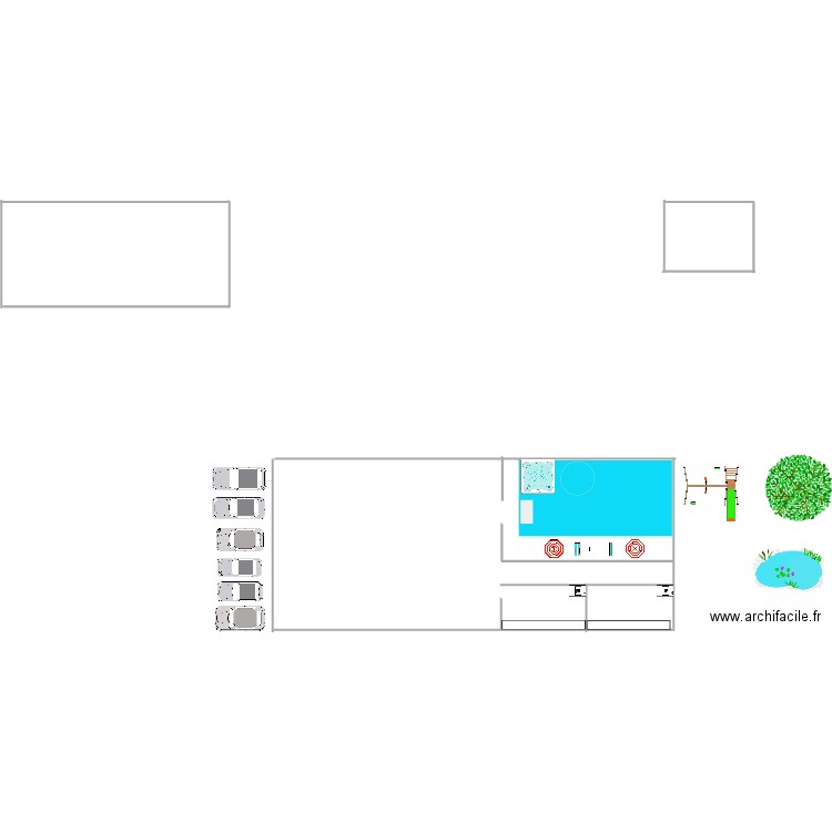 VILLE POUR RICHE. Plan de 2 pièces et 6 m2