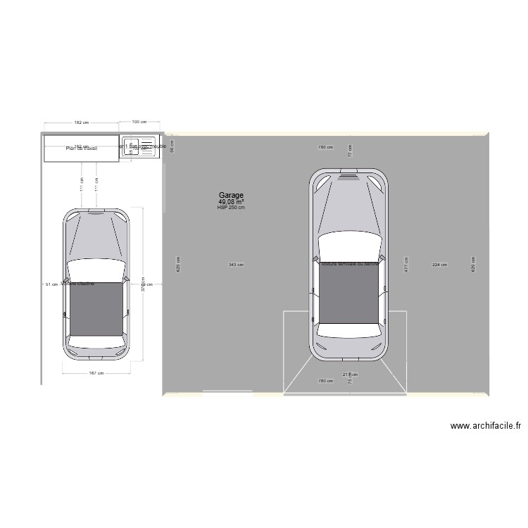 plan garage doizon. Plan de 1 pièce et 49 m2