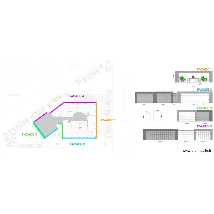 Facade Vichi. Plan de 0 pièce et 0 m2