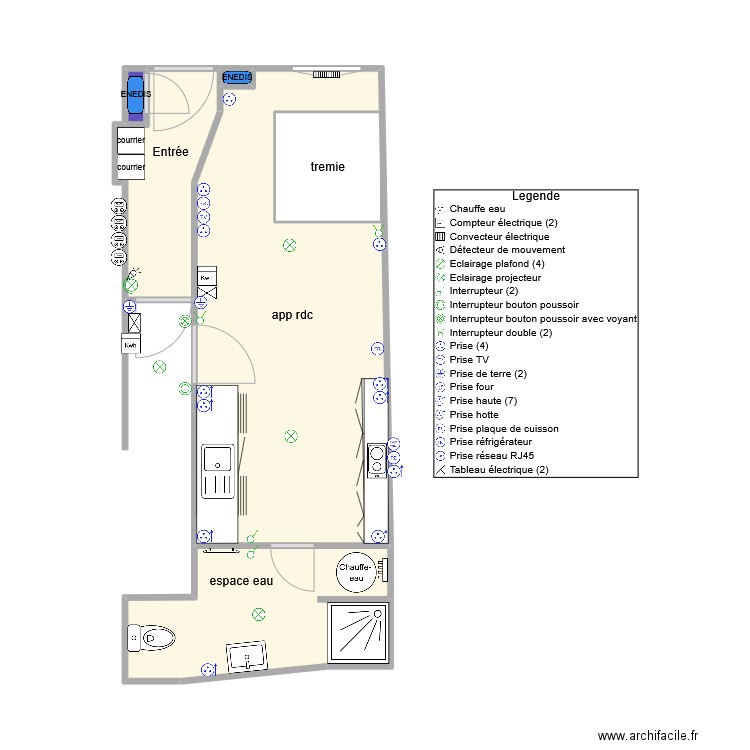 lusbec rdc. Plan de 6 pièces et 30 m2