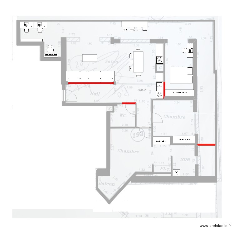 casa. Plan de 1 pièce et 142 m2