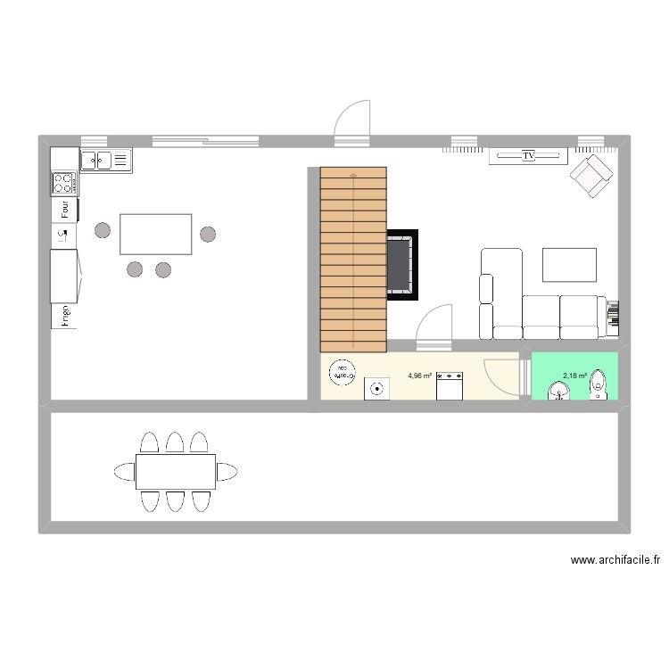 MAISON2025. Plan de 2 pièces et 7 m2