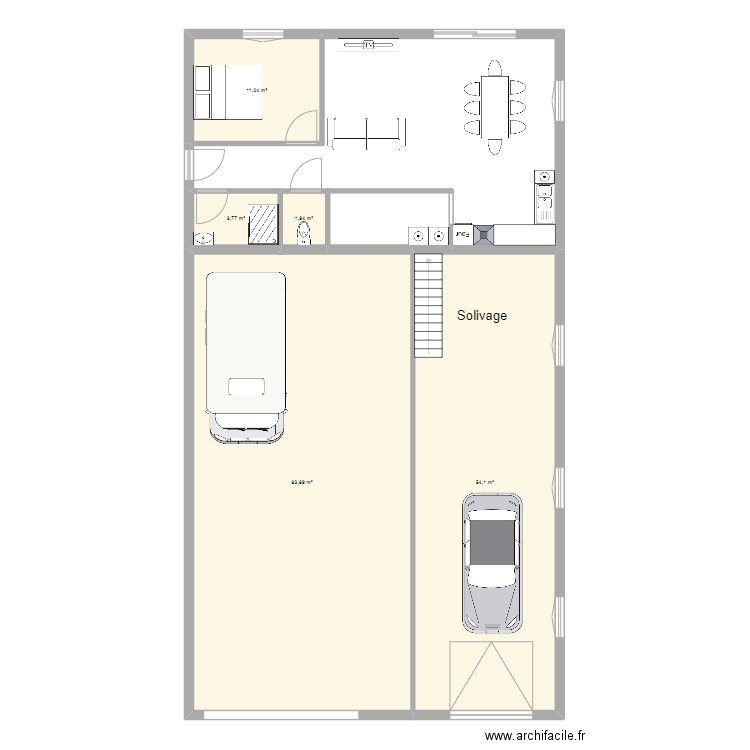 essai b. Plan de 4 pièces et 200 m2