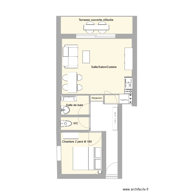 Gîte 19. Plan de 6 pièces et 16 m2