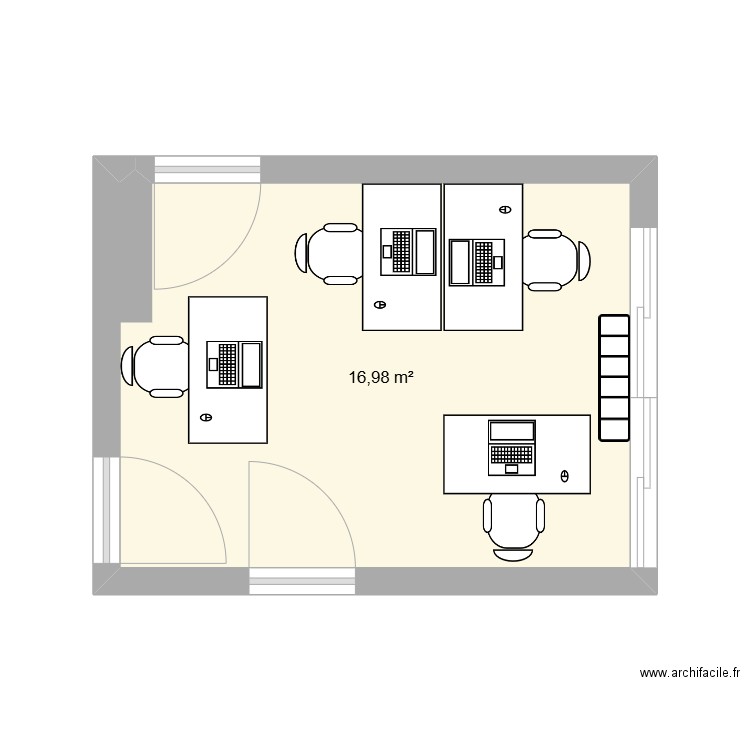 241224_Lactalis Bureau. Plan de 1 pièce et 17 m2