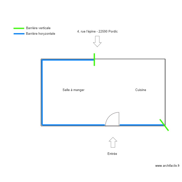 VAILLANT - PORDIC - Assèchement - 1. Plan de 1 pièce et 45 m2