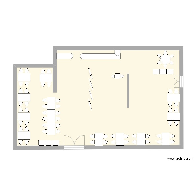 mcdo. Plan de 1 pièce et 70 m2