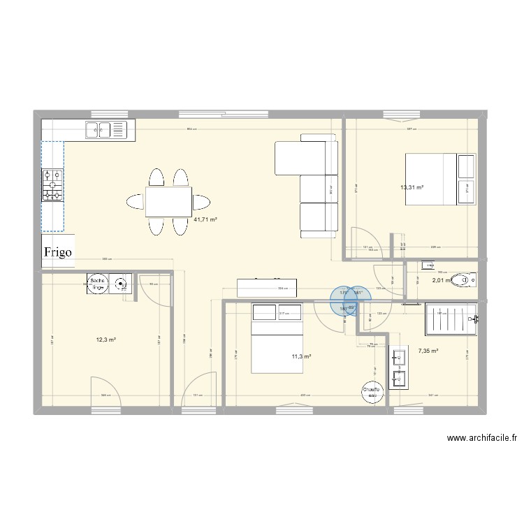 MAISON SCI. Plan de 6 pièces et 88 m2