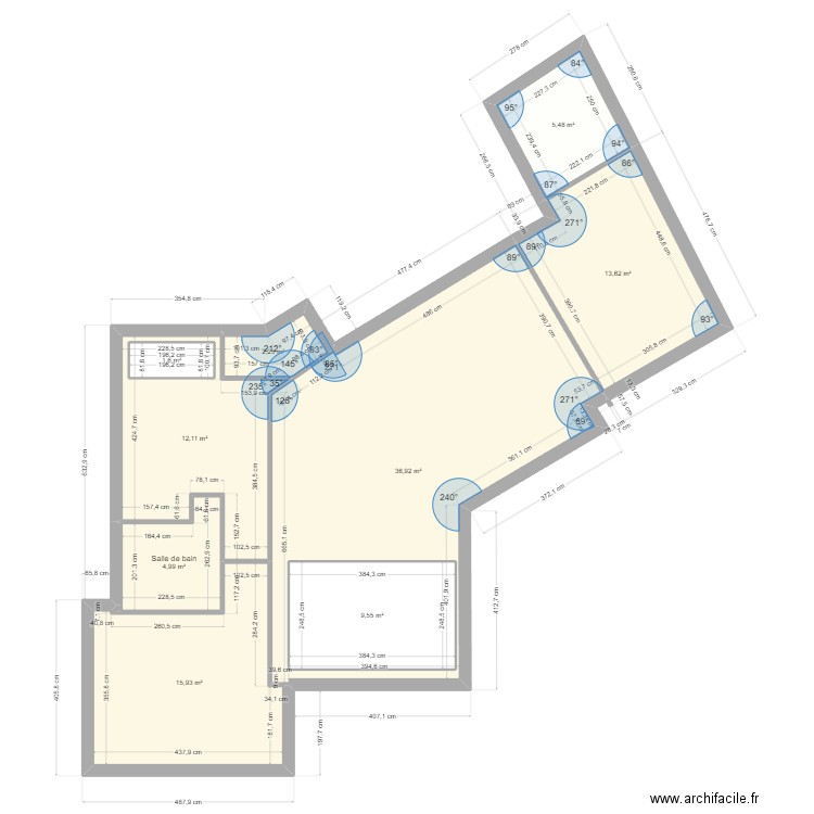 Melet Maison Guerande. Plan de 17 pièces et 205 m2