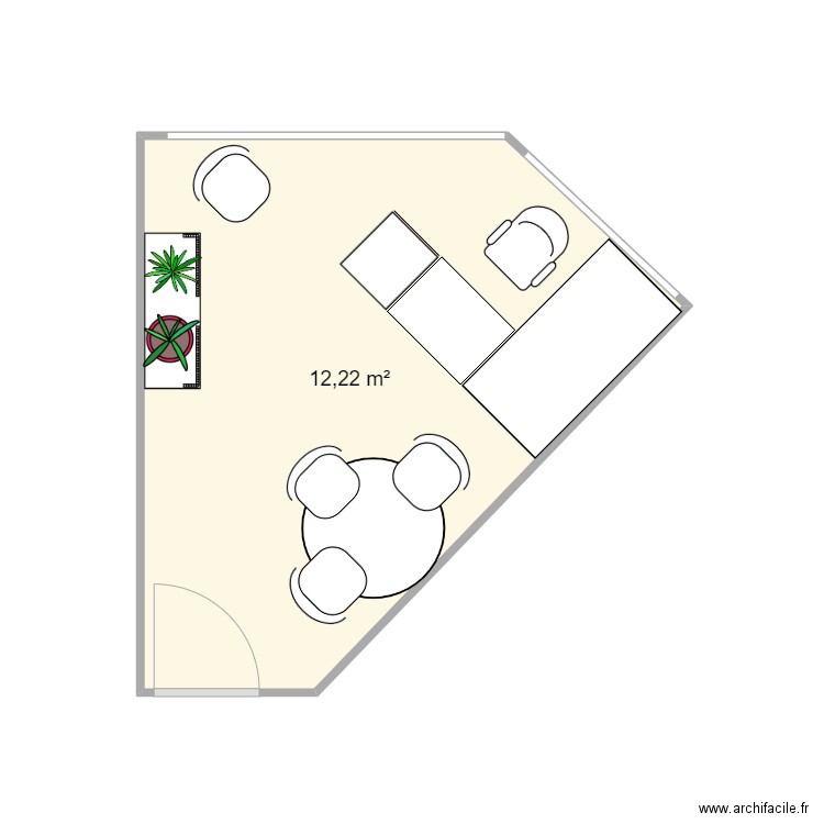 Plan 3 nouveau bureau. Plan de 1 pièce et 12 m2