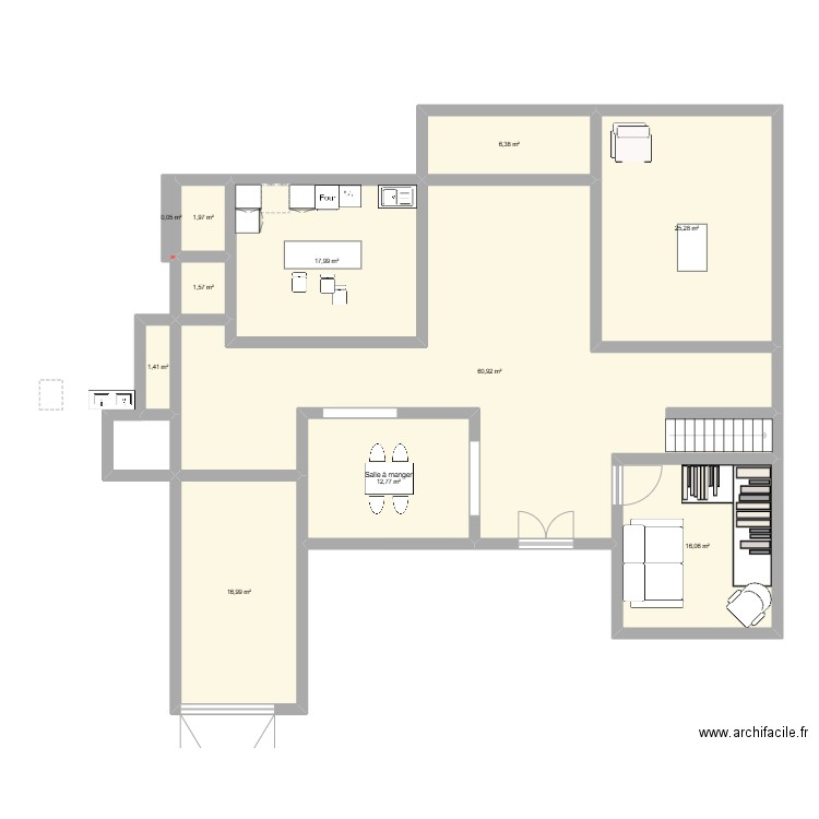 Maison finale. Plan de 11 pièces et 161 m2