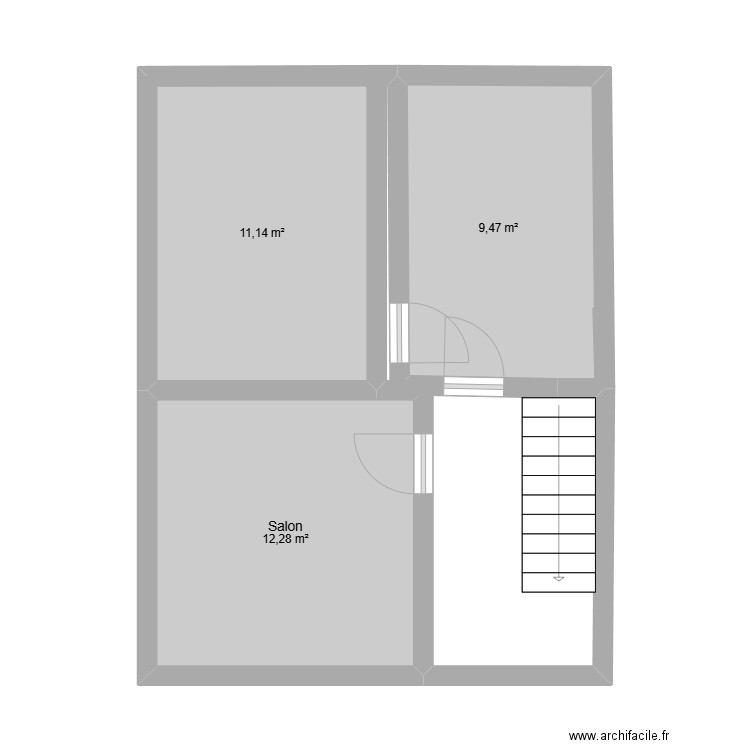 maison caves. Plan de 3 pièces et 33 m2