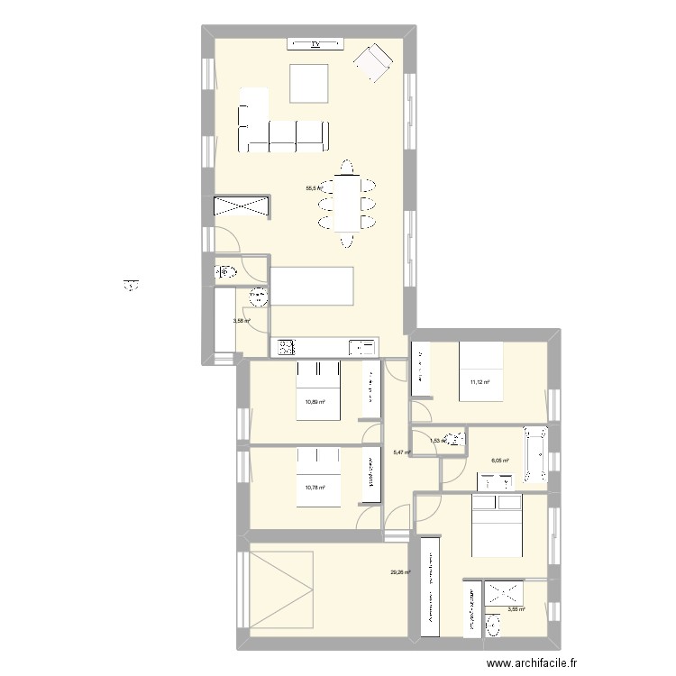 Breillan Plan 2. Plan de 11 pièces et 138 m2