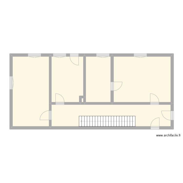 base. Plan de 6 pièces et 87 m2