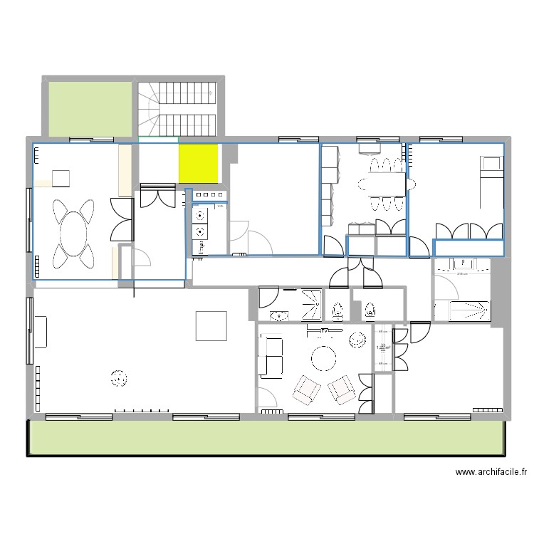 Appartement Enghien Mora variante. Plan de 6 pièces et 173 m2