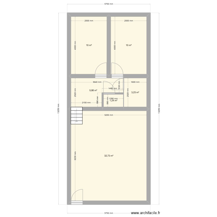 house. Plan de 6 pièces et 63 m2