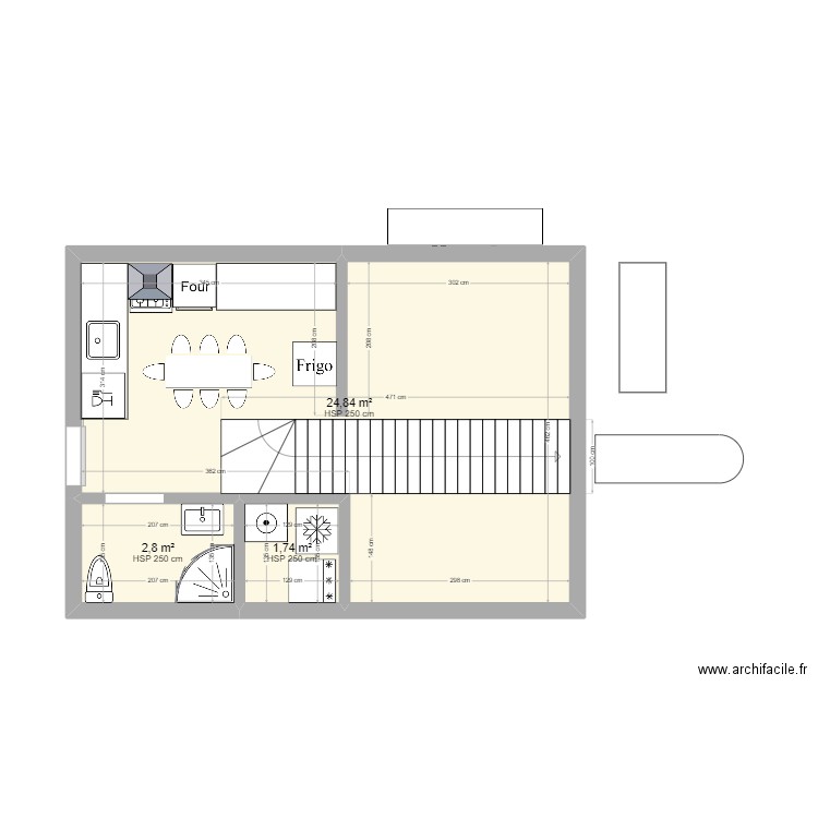 plan f3 2. Plan de 3 pièces et 29 m2