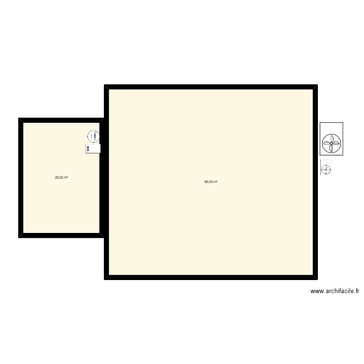 Plan GRANDIN. Plan de 2 pièces et 109 m2