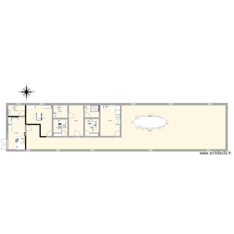 Plan. Plan de 10 pièces et 178 m2