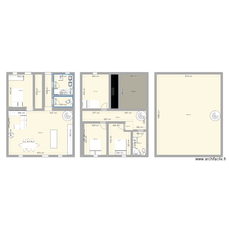 SCI. Plan de 14 pièces et 269 m2