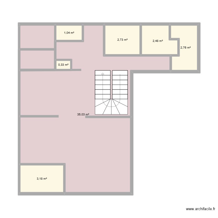 spa. Plan de 7 pièces et 51 m2