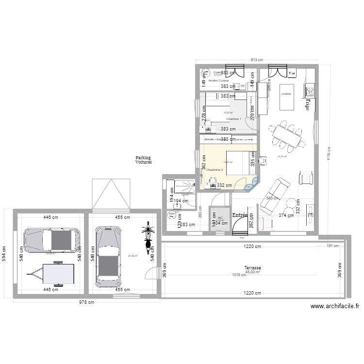 Michel avec projet 2. Plan de 9 pièces et 180 m2