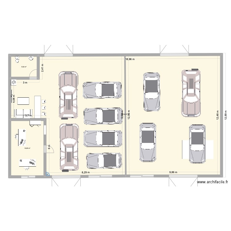 grants . Plan de 3 pièces et 269 m2