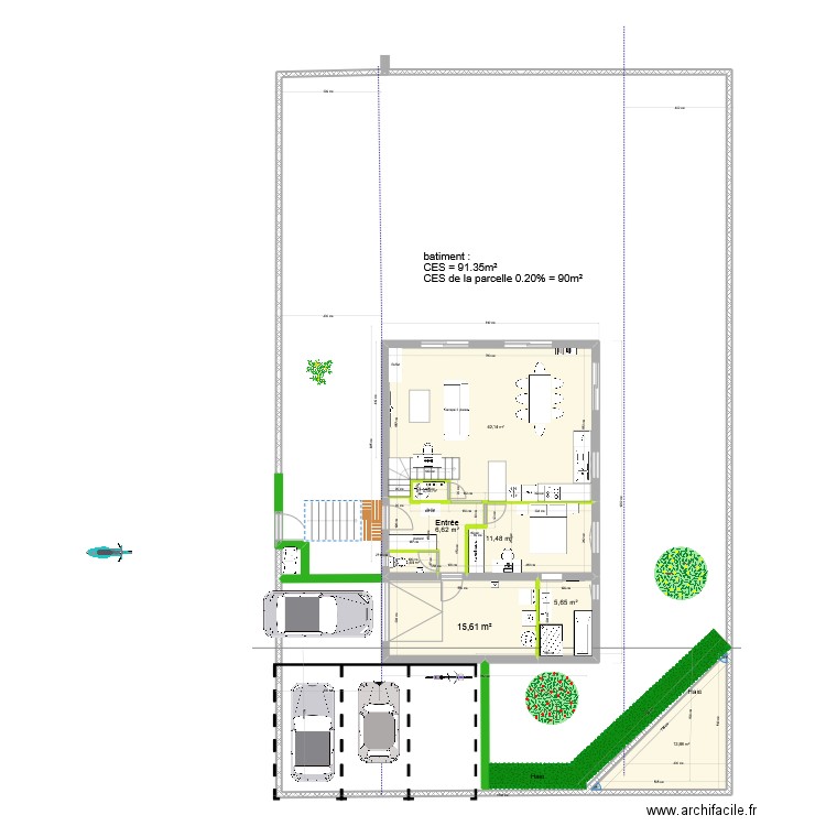  4 maison 3G bis sejour different +50cm ouest/ escalier différent. Plan de 16 pièces et 184 m2