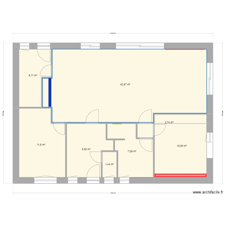 Plan Longchamp. Plan de 8 pièces et 91 m2