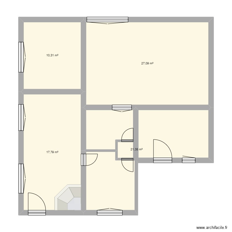 maison gareoult vierge. Plan de 4 pièces et 77 m2