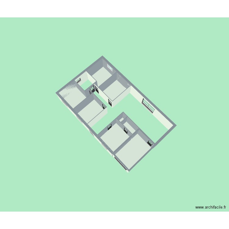 Chez moi. Plan de 6 pièces et 73 m2