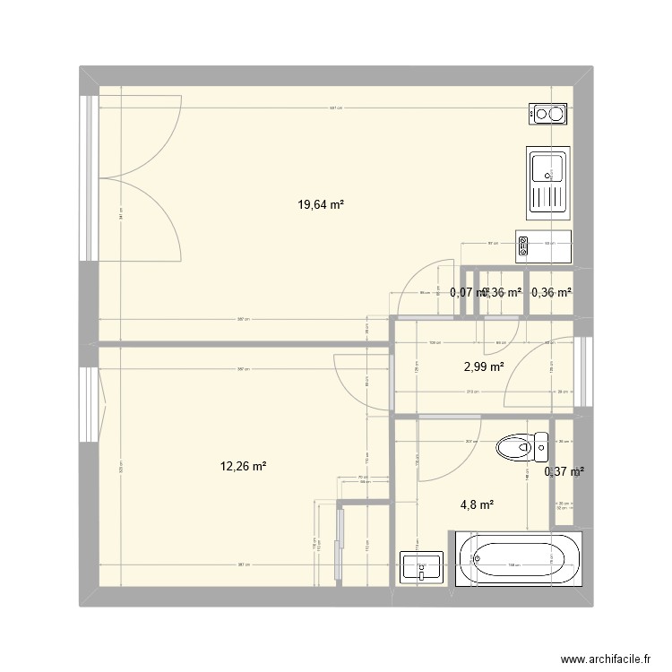 test. Plan de 8 pièces et 41 m2