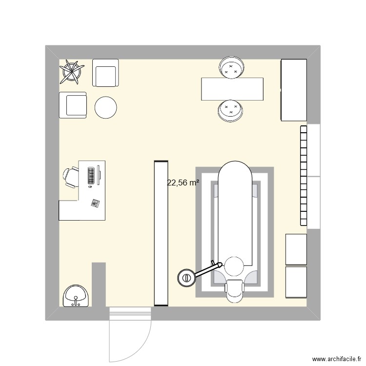 Piece intitut Norlina Beauty. Plan de 1 pièce et 23 m2