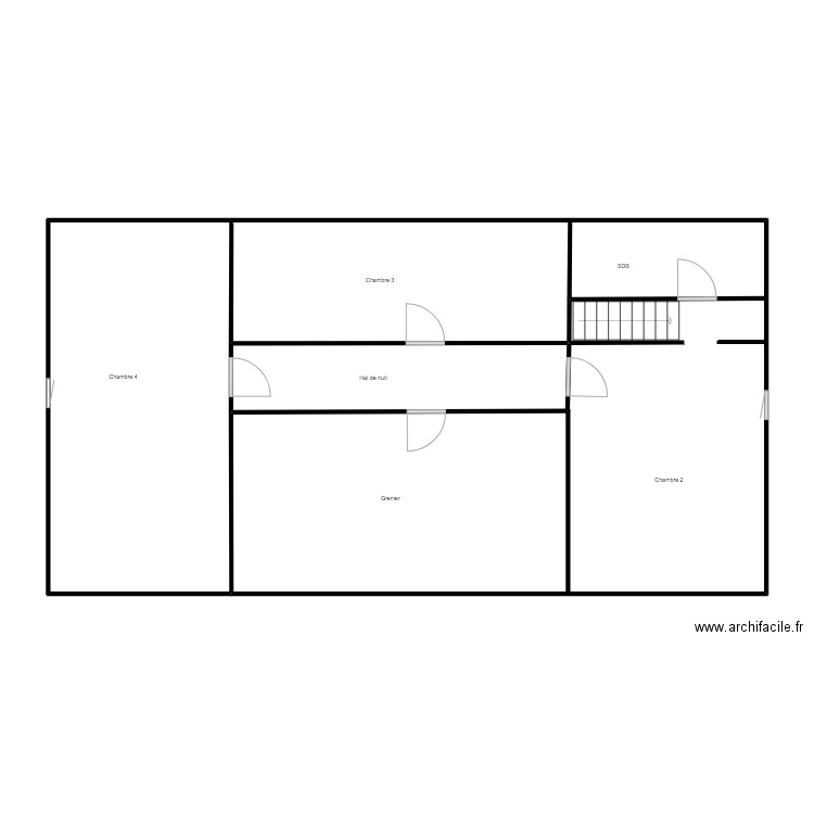 André grenier. Plan de 1 pièce et 114 m2