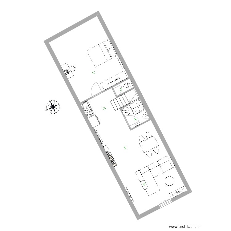 Trentat R2 Matt. Plan de 2 pièces et 62 m2