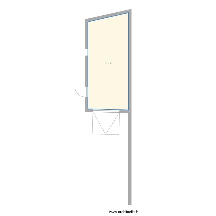 garage modifier. Plan de 1 pièce et 31 m2