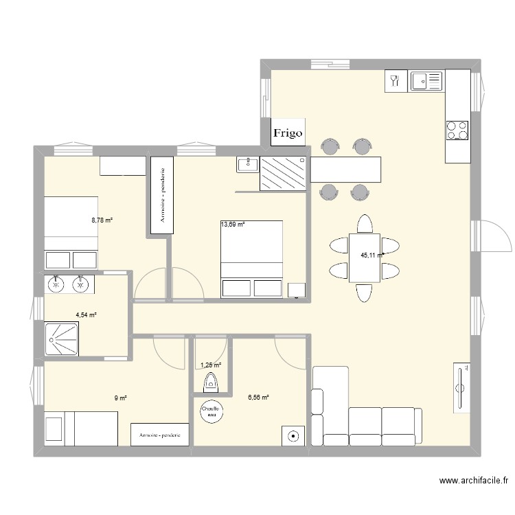 Cornies021224 1 Salle de bain. Plan de 7 pièces et 89 m2