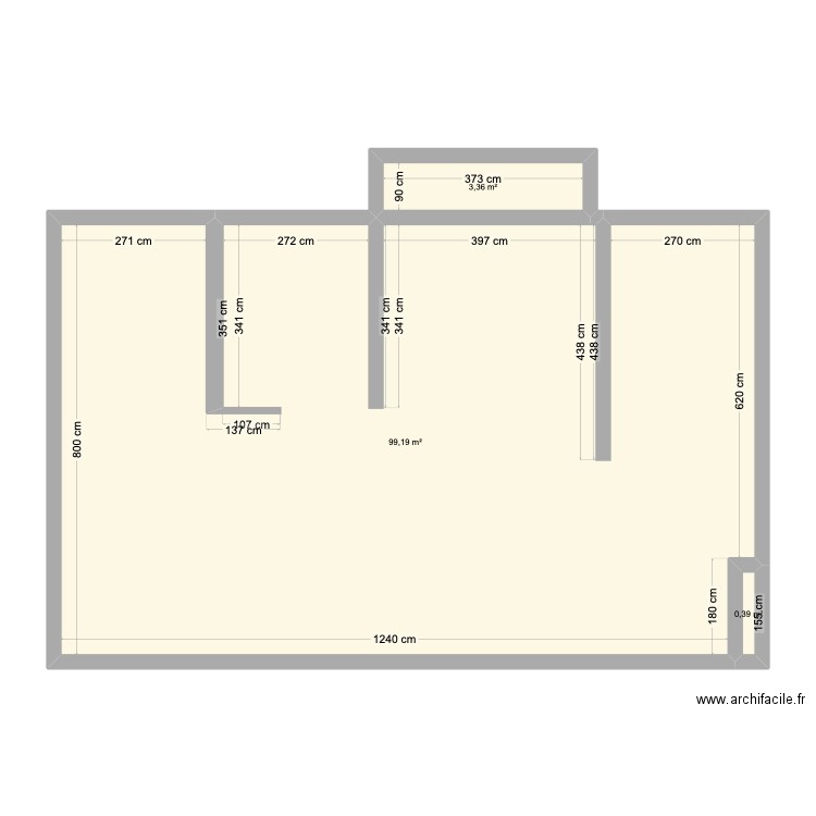 Henri Ramet. Plan de 3 pièces et 103 m2