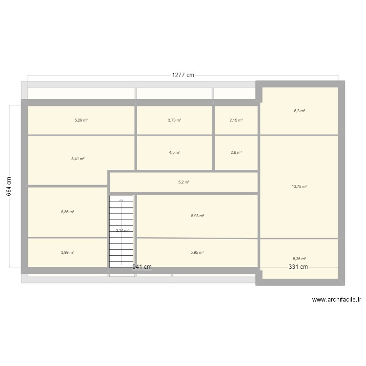 hafssa. Plan de 22 pièces et 171 m2