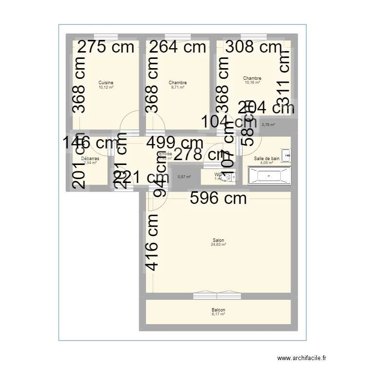  BOULODROME. Plan de 11 pièces et 78 m2