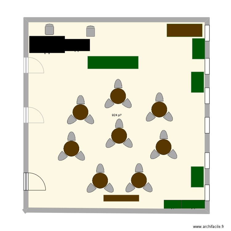 salle de classe . Plan de 1 pièce et 86 m2