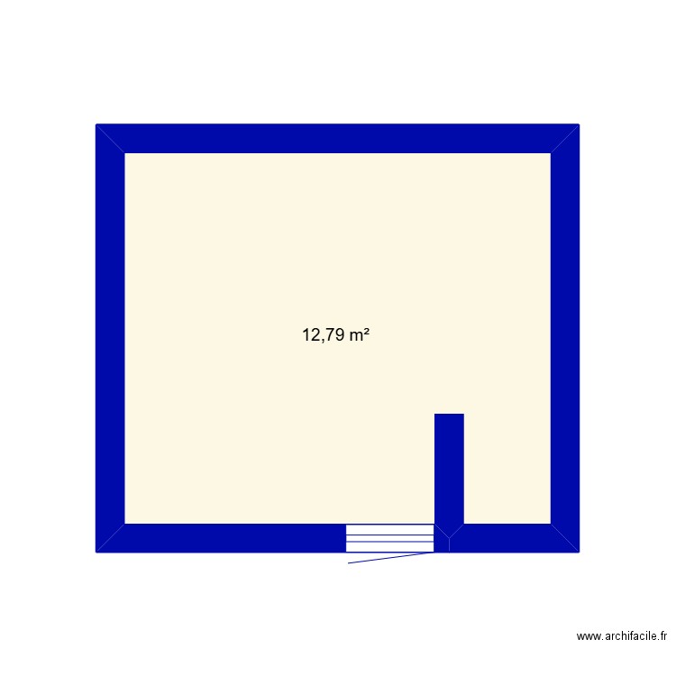 chambre illan. Plan de 1 pièce et 13 m2