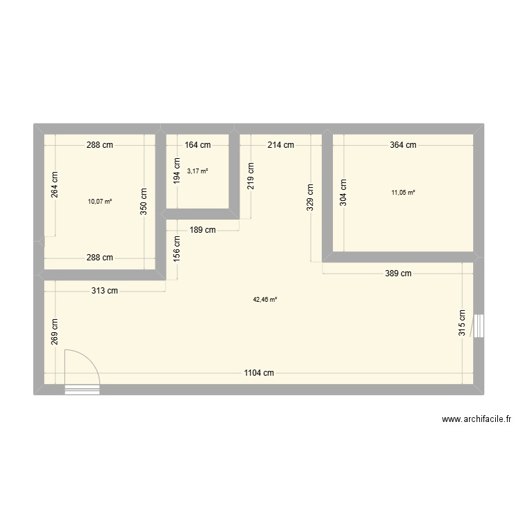 Test. Plan de 4 pièces et 67 m2