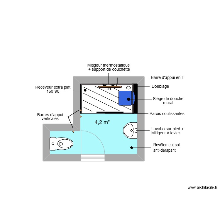 Projet MAGUNAR. Plan de 1 pièce et 4 m2