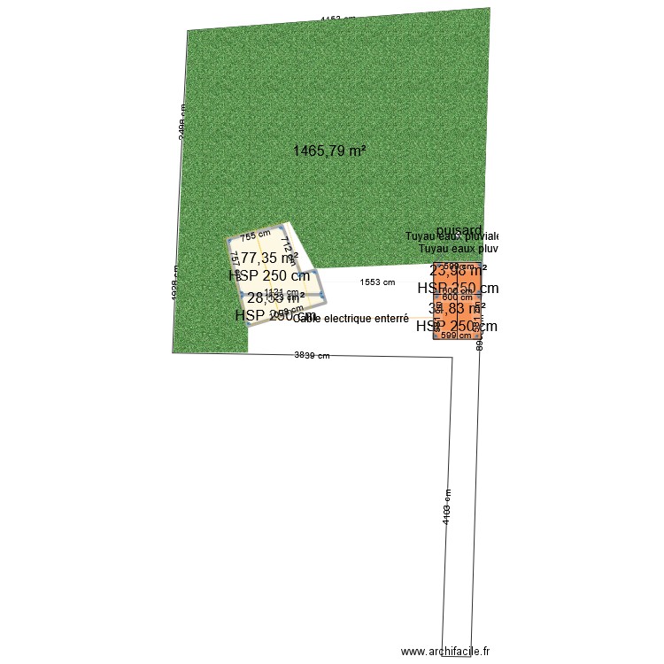 cattanes. Plan de 4 pièces et 169 m2