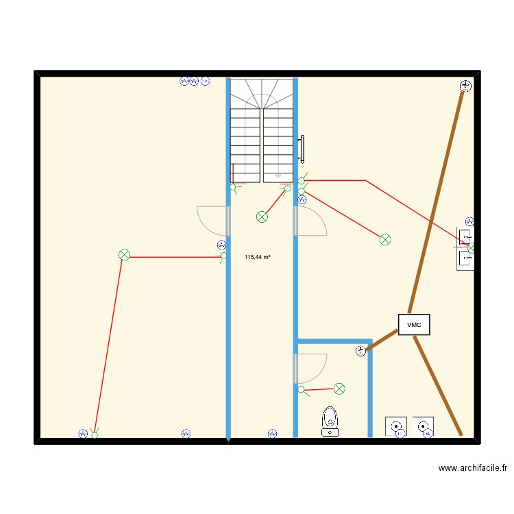 SCI ETGG R+1. Plan de 1 pièce et 115 m2